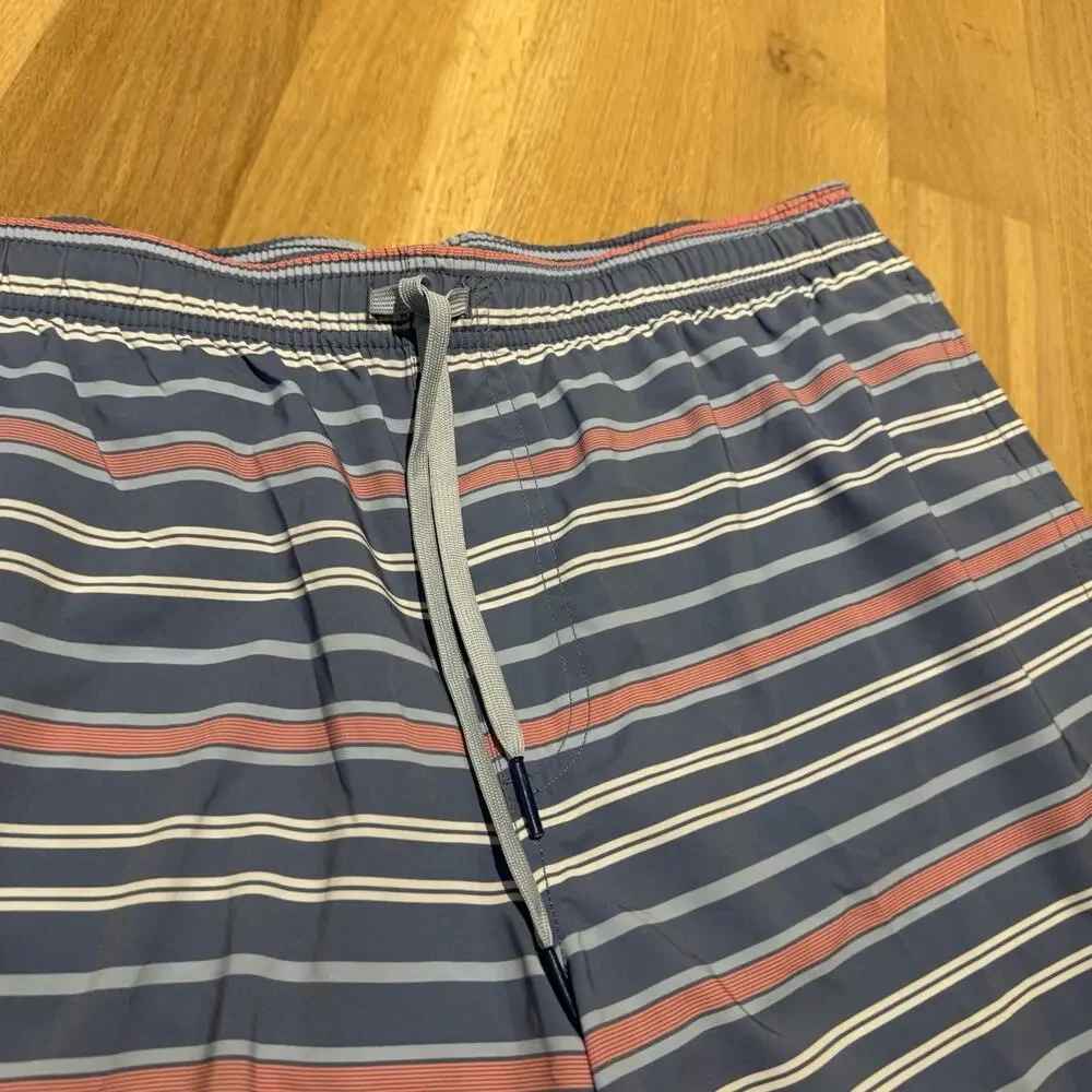 Southern Tide Swim Trunks Men’s XXL Breton Stripe Blue Board Shorts NWT